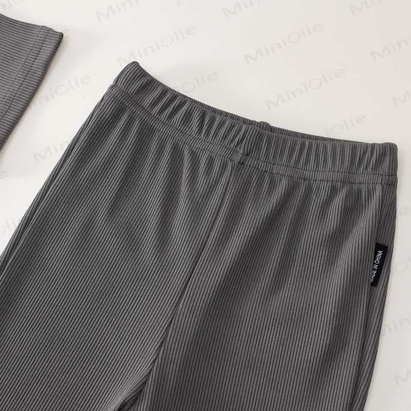 Zweiteiliges Set aus Stricken Kurzarm- Spitze und ausgestellter Hose für Kleinkind - image 19