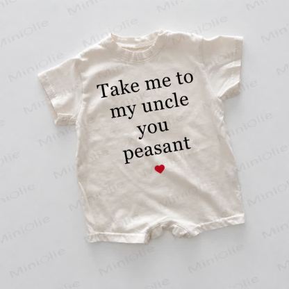 TAKE ME TO MY UNCLE YOU PEASANT Baby Strampler mit weißem Aufdruck - Weiß - 18-24M - image 1