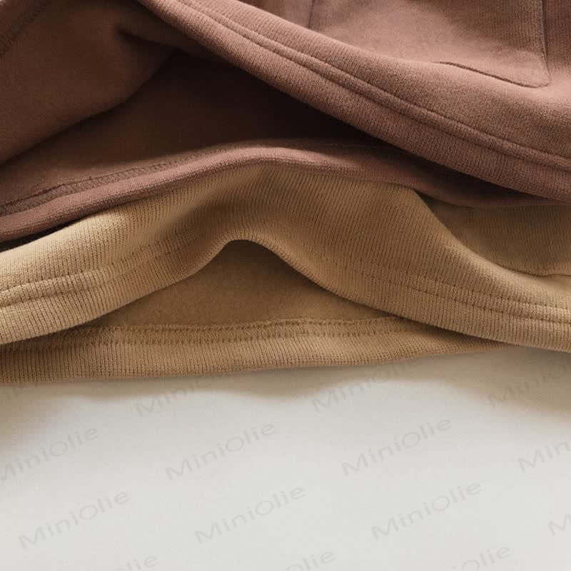 Kleinkind -T-Shirt mit Einfarbig Vlies -Innenteil - image 5