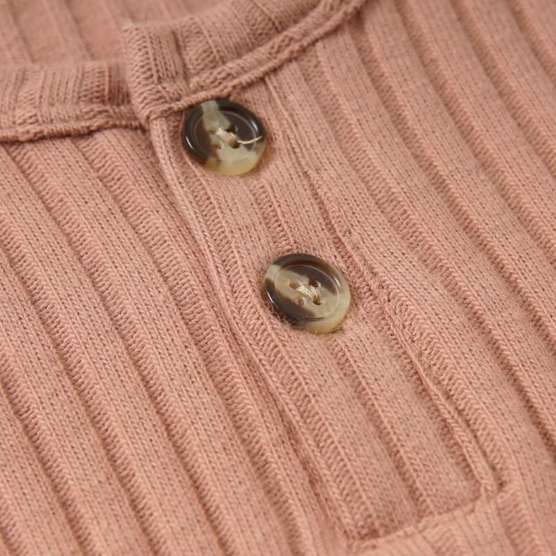 Baby Bodysuit mit Gerippt, Einfarbig, mit Knöpfen - image 6