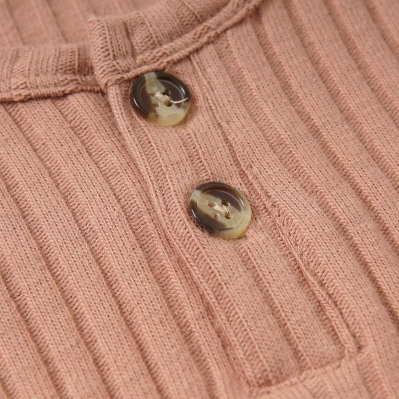 Baby Bodysuit mit Gerippt, Einfarbig, mit Knöpfen - image 6