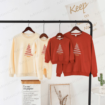 Fröhliches familienpassendes Weihnachtsbaum-Sweatshirt - image 1