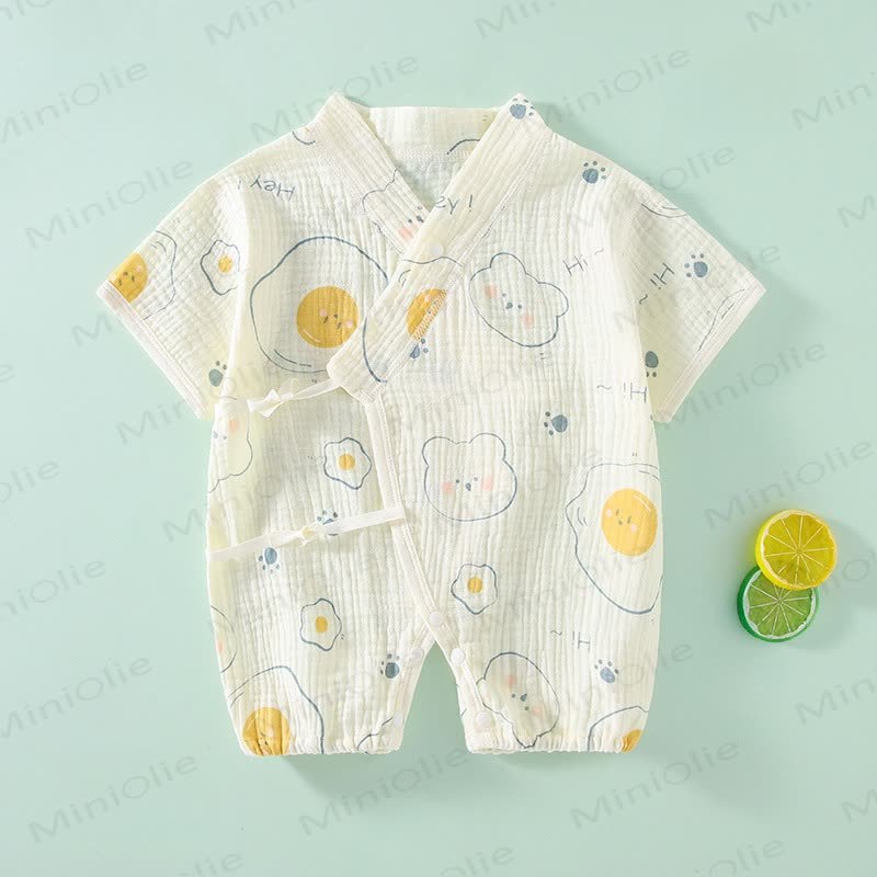 Baby -Kimono aus Gaze mit Tier und Blume - Bär - 18-24M - image 4