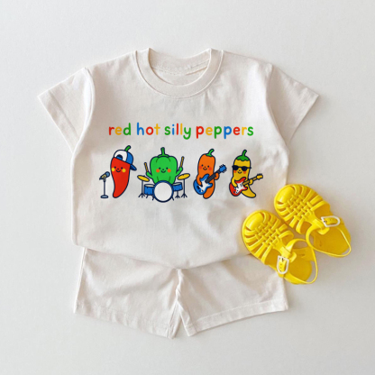 RED HOT SILLY PEPPERS Baby Set: Weißes T-Stück und Shorts , 2-teilig - Weiß - 18-24M - image 1