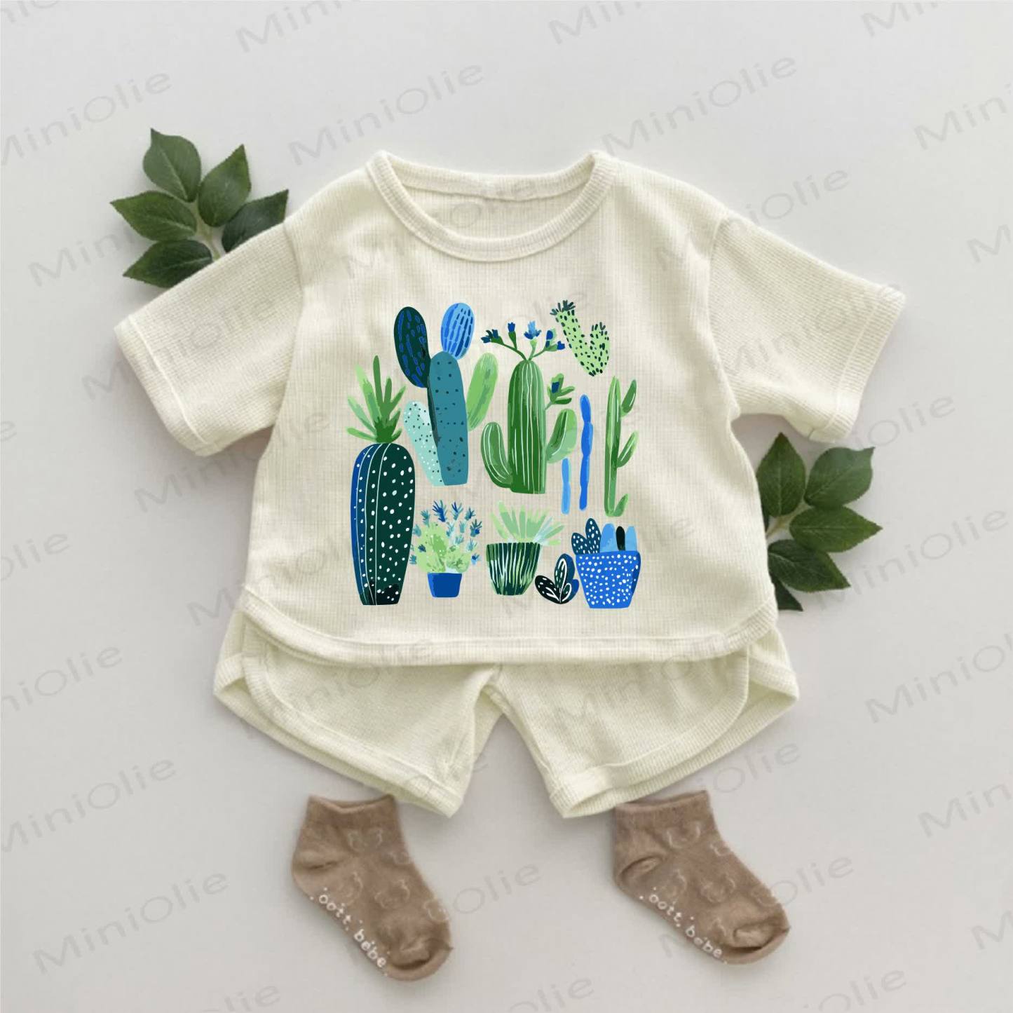 Baby Waffel mit verschiedenen Kaktus , 2- Set - Aprikose - 2-3J - image 1