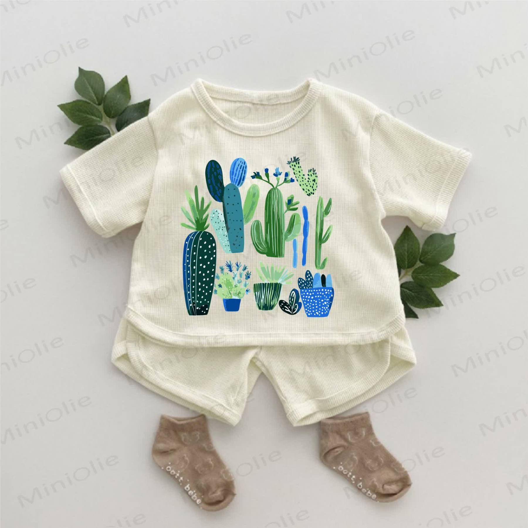 Baby Waffel mit verschiedenen Kaktus , 2- Set - Aprikose - 2-3J - image 1