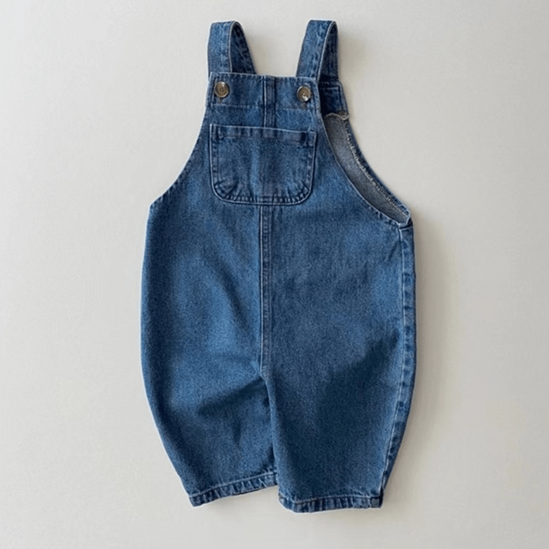 Baby Blume Cord Denim Latzhosen mit Tasche - Blau - 5-7J - image 7