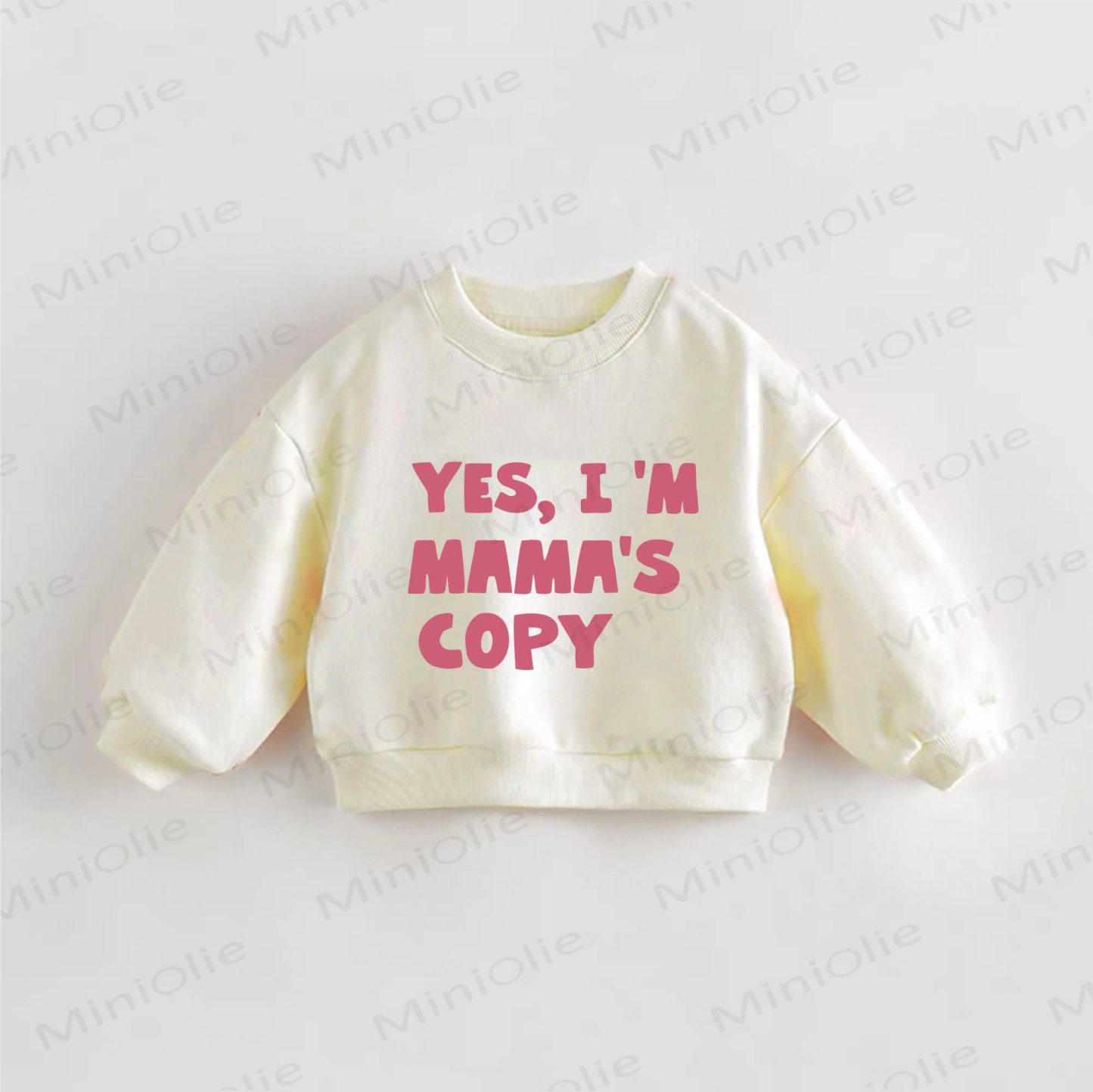 YES, I'M MAMA'S COPY Baby Kleinkind Mädchen Slogan Sweatshirt - Creme - 3-5J - image 1