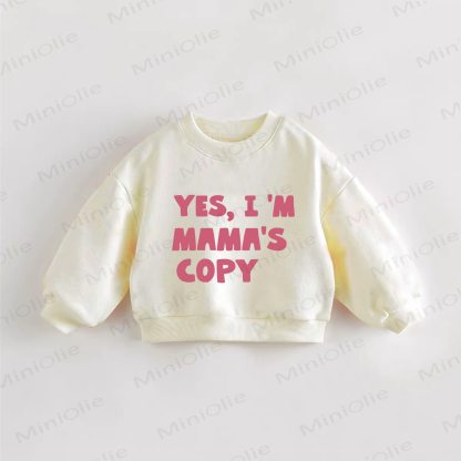 YES, I'M MAMA'S COPY Baby Kleinkind Mädchen Slogan Sweatshirt - Creme - 3-5J - image 1