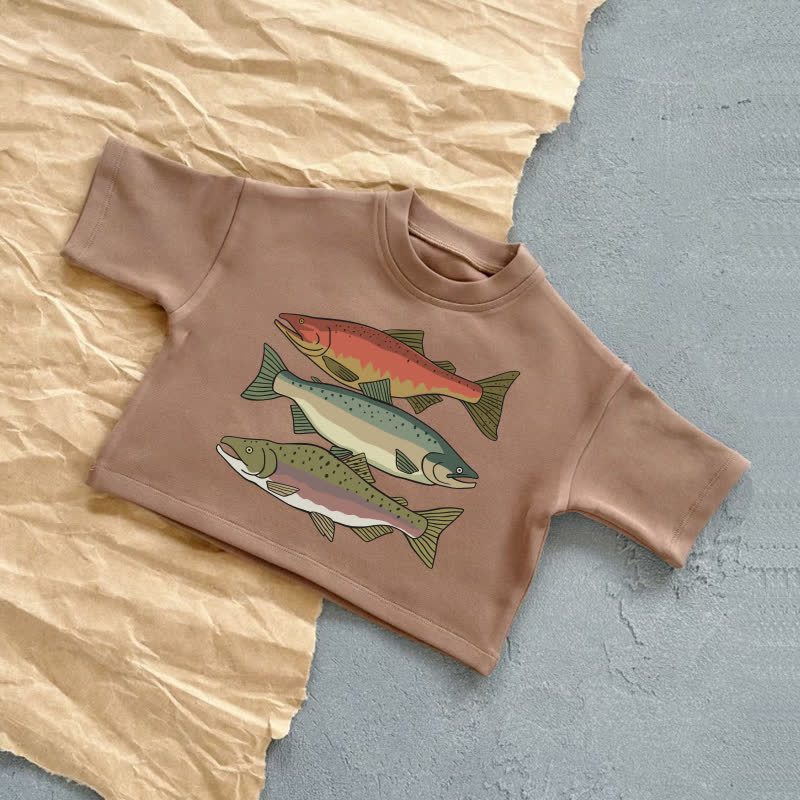 Baby Fisch Sommer Freizeit-T-Shirt - Braun - 2-3J - image 5