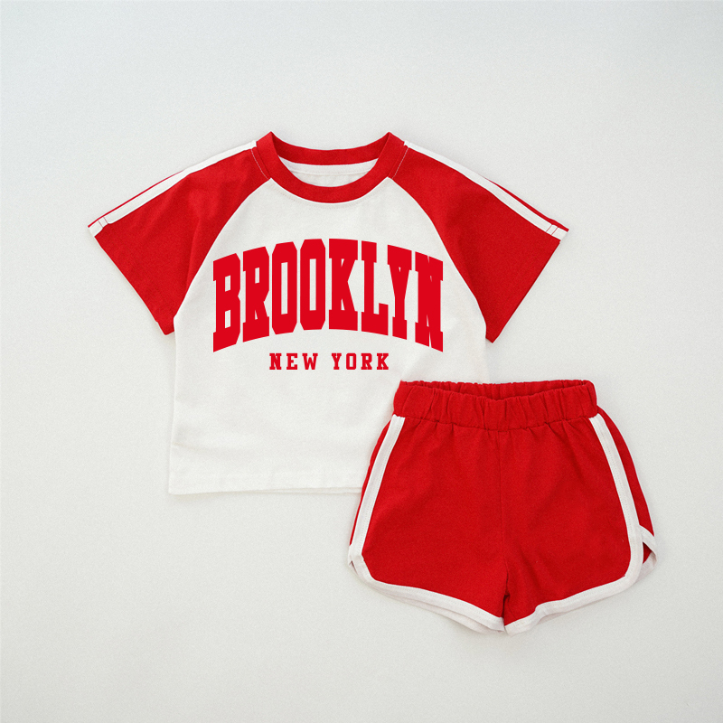 BROOKLYN NEW YORK Baby Raglan-T-Shirt- Set ( rot) - Rot - 2-3J - image 1