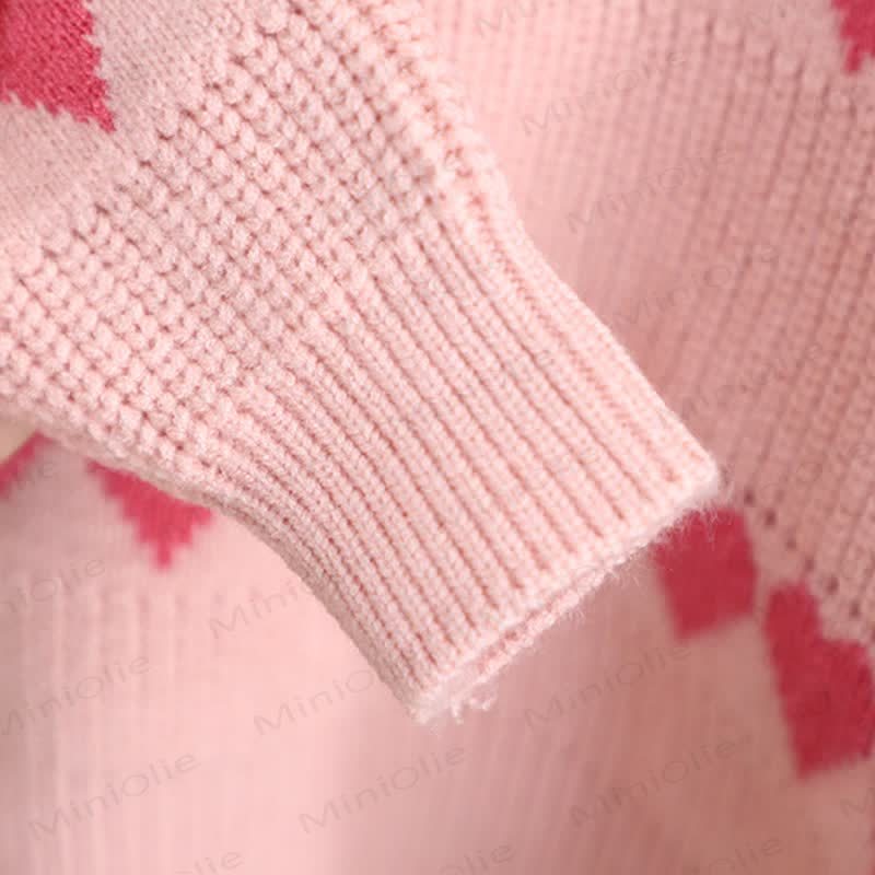 Kleinkind 2-teiliges gestricktes Jacquard-Herz-Set - image 7