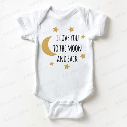 I LOVE YOU TO THE MOON AND BACK – Bodysuit Baby - Weiß - 18-24M - image 1