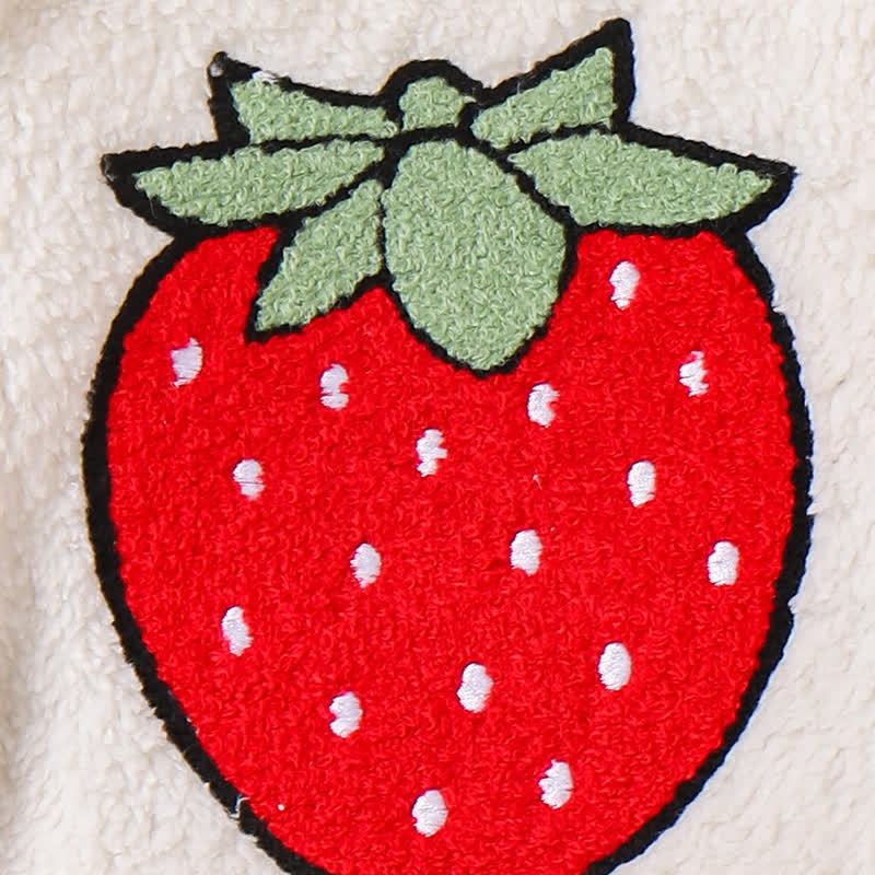 Baby Mädchen Süß Erdbeere Vlies Rot Weiß Plaid 2-teiliges Set - image 8