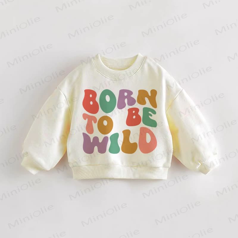 BORN TO BE WILD Baby Kleinkind Creme Sweatshirt - Creme - 3-5J - image 1