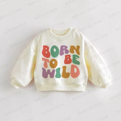BORN TO BE WILD Baby Kleinkind Creme Sweatshirt - Creme - 3-5J - image 1