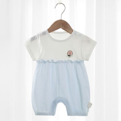 Baby / Blau Blumen Rüschen - Strampler - Blau - 9-18M - image 3