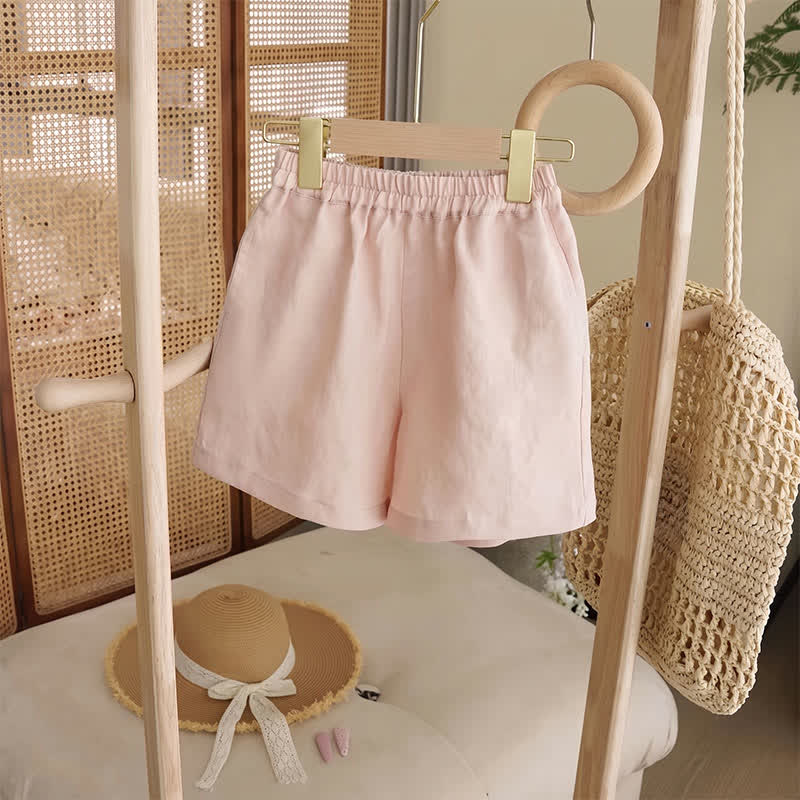 Zweiteiliges Set für Kleinkind : Ärmelloses Spitze und Shorts in Rosa - image 3