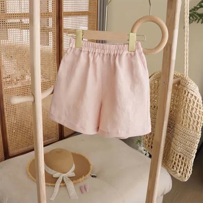 Zweiteiliges Set für Kleinkind : Ärmelloses Spitze und Shorts in Rosa - image 3