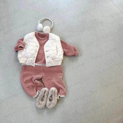 Baby Kleinkind Herz Blume -teiliges Set - Rosa - 4-5J - image 3