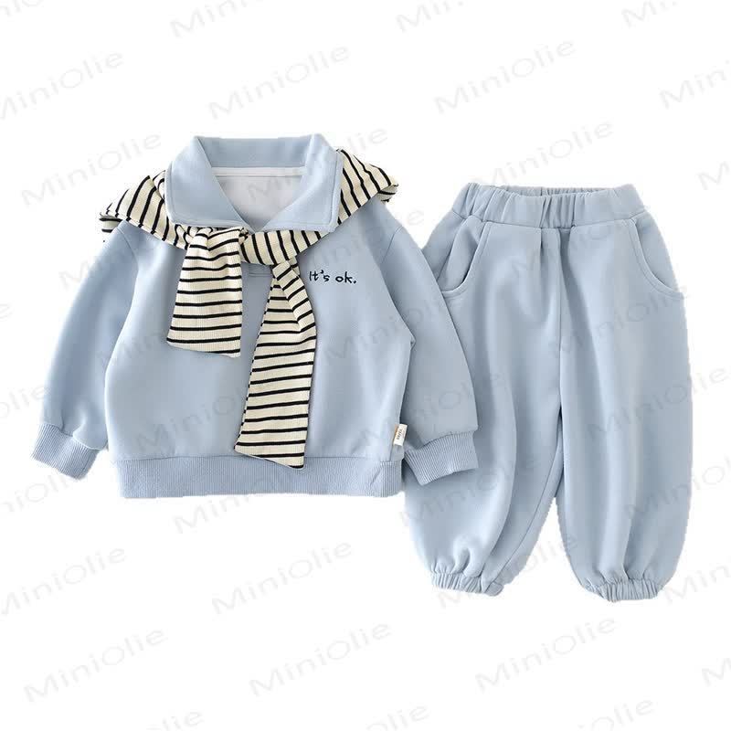 IT'S OK Baby Streifen-Schal, Blau Spitze & Hose, 2-teiliges Set - image 6
