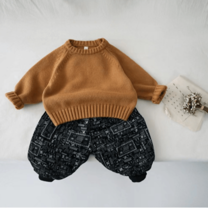 Einfarbig Pullover mit Gestrickt für Kind - image 11