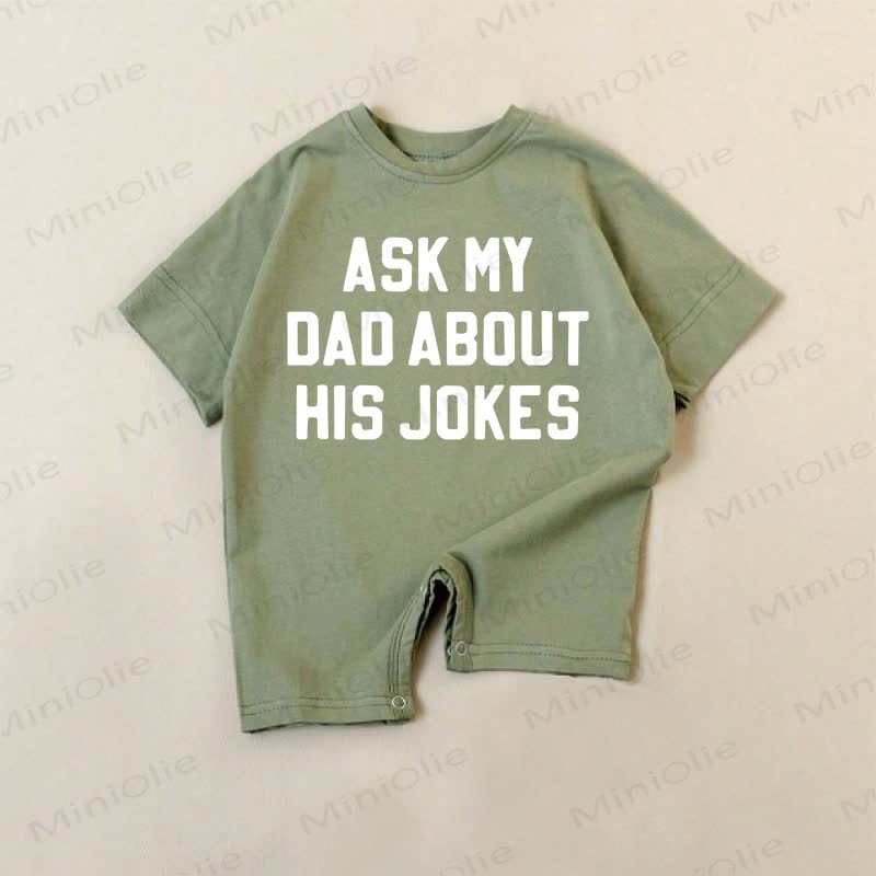 FRAG MY VATER NACH SEINEN WITZEN Baby Strampler mit Slogan - Grün - 18-24M - image 1