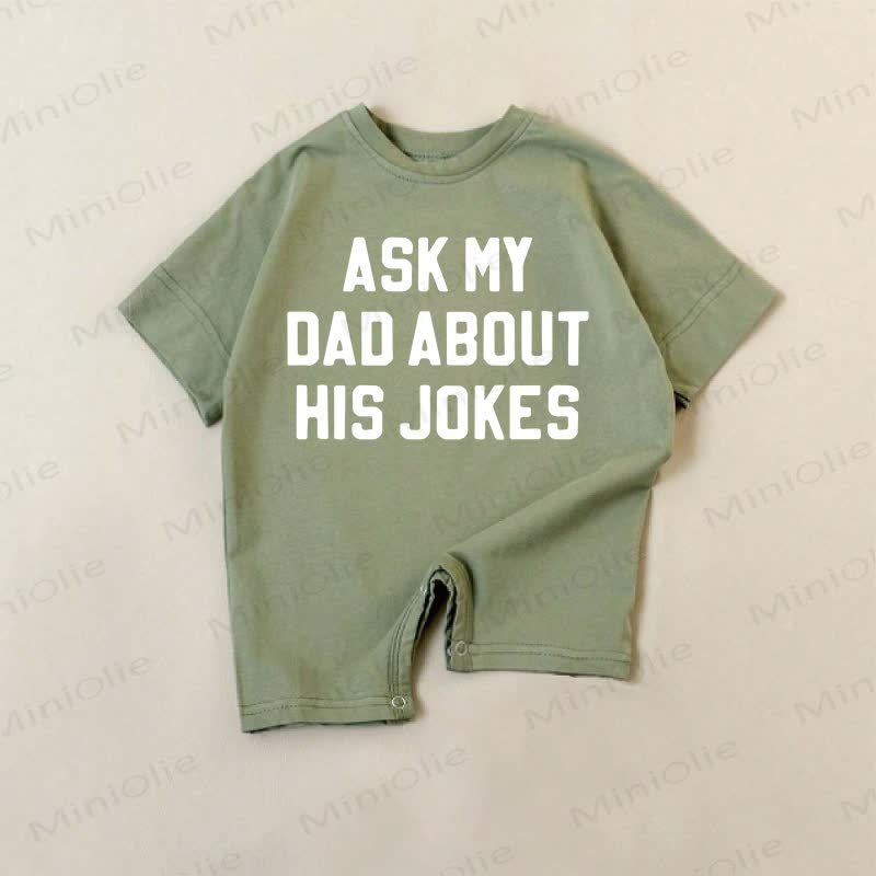 FRAG MY VATER NACH SEINEN WITZEN Baby Strampler mit Slogan - Grün - 18-24M - image 1