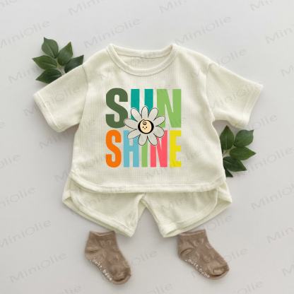 SUNSHINE Baby Waffel Set mit Blume , 2-teilig - Aprikose - 2-3J - image 1
