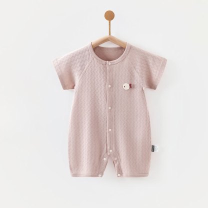 Baby Strampler mit Einfarbig Druckknöpfen vorne - Rosa - 18-24M - image 4