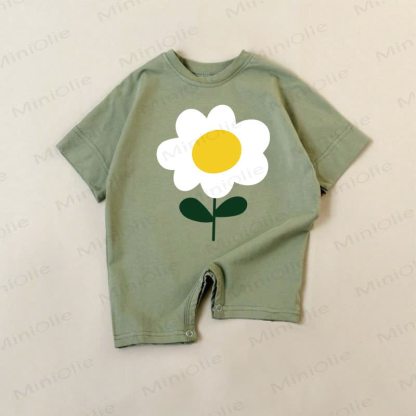 Baby Strampler mit Gänseblümchen - Grün - 18-24M - image 1