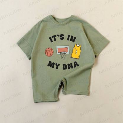 IT'S IN MY DNA Baby Strampler mit Basketballmuster - Grün - 18-24M - image 1