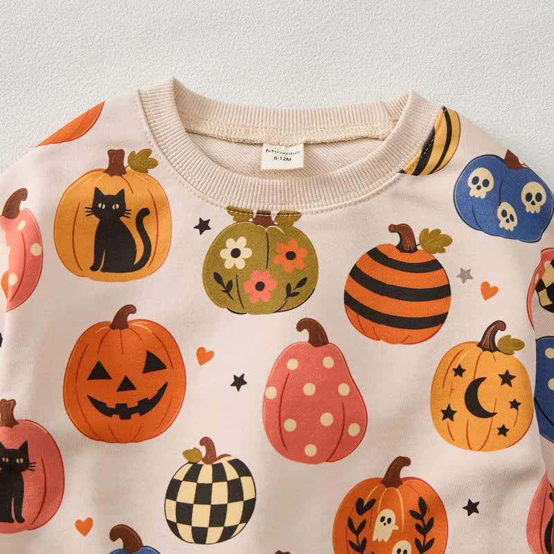 Baby Pumpkin Ghost Cat Print 2-teiliges Set - image 3