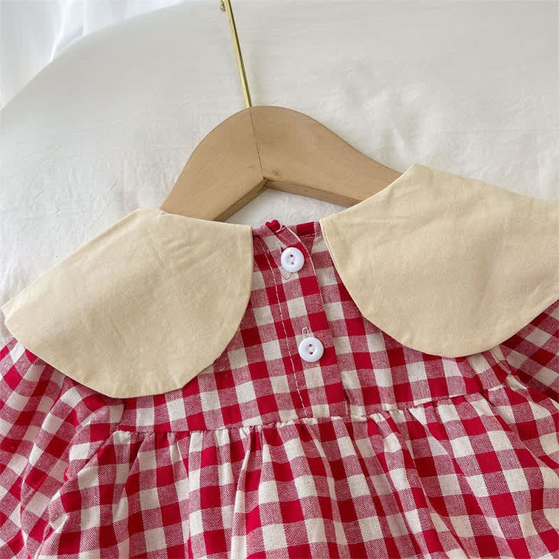 Kleid für Kleinkind /Baby Mädchen mit Gingham und Peter-Pan-Kragen - image 6
