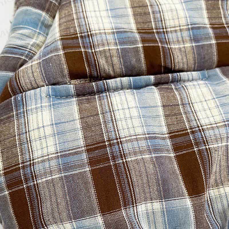 Baby Kleinkind Spitze mit Kaffee , karierte Hose mit Plaid und Gesteppt Tanktop - image 9