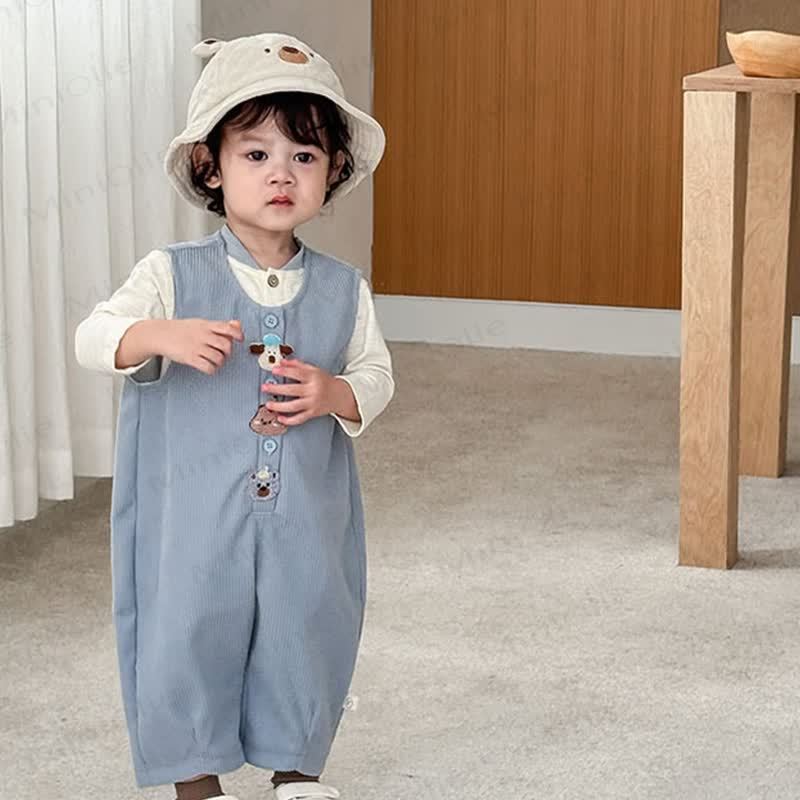 Cord Overalls mit Tier -Patch für Baby - image 12