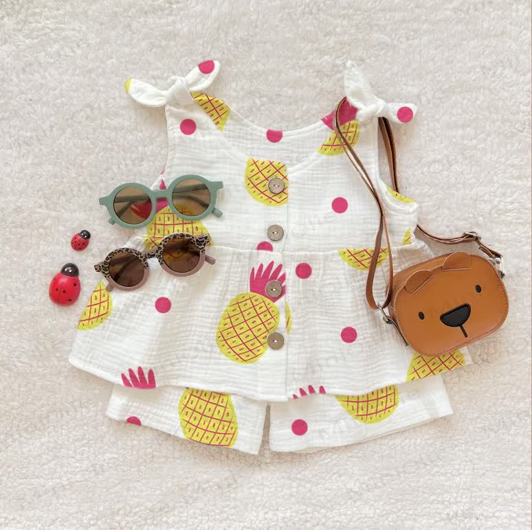 Ananas-Hosenträger- Set für Baby , 2-teilig - Weiß - 2-3J - image 1