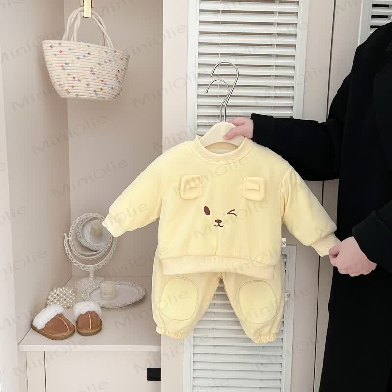 Baby Kleinkind Mädchen Bär Blink Gesteppt 2-teiliges Set - image 3