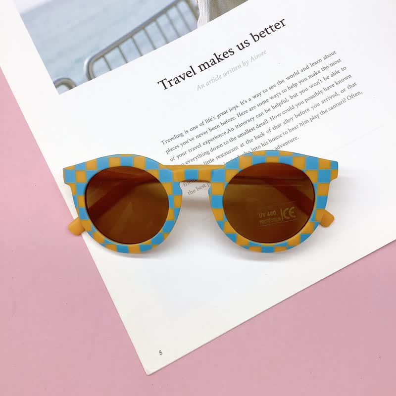 Baby Sonnenbrille mit Streifen Schachbrett ( 1 Jahre) - Blau - image 2