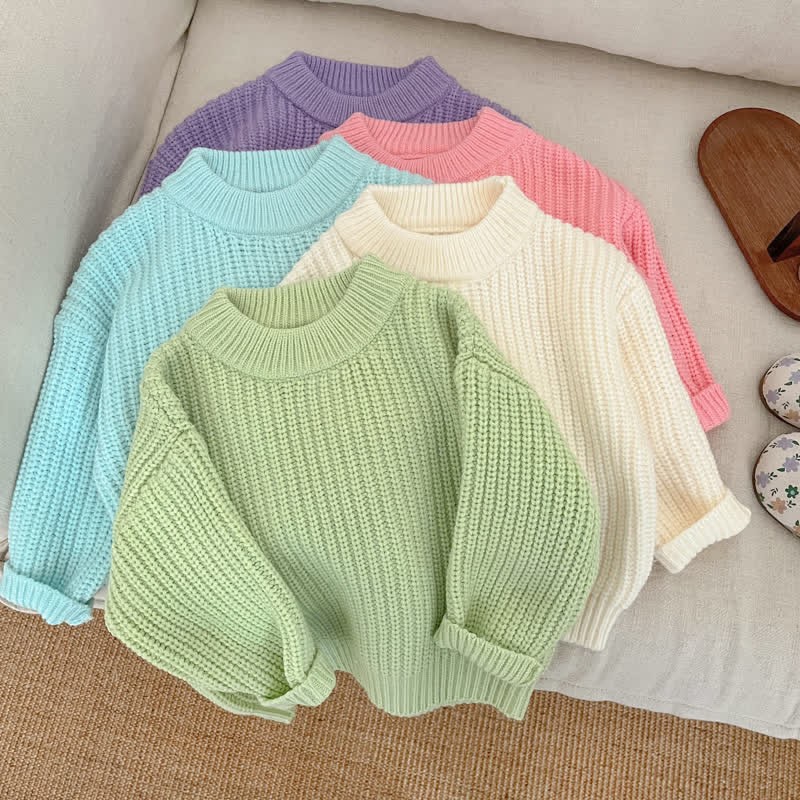 Einfarbig Pullover für Baby in Volltonfarbe - image 4