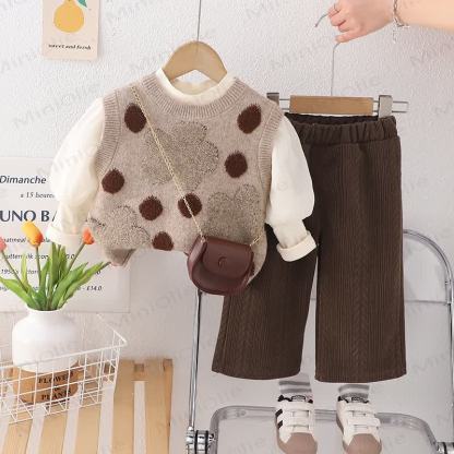 Baby Kleinkind Mädchen Punkt Blume 3-teiliges Set - image 5