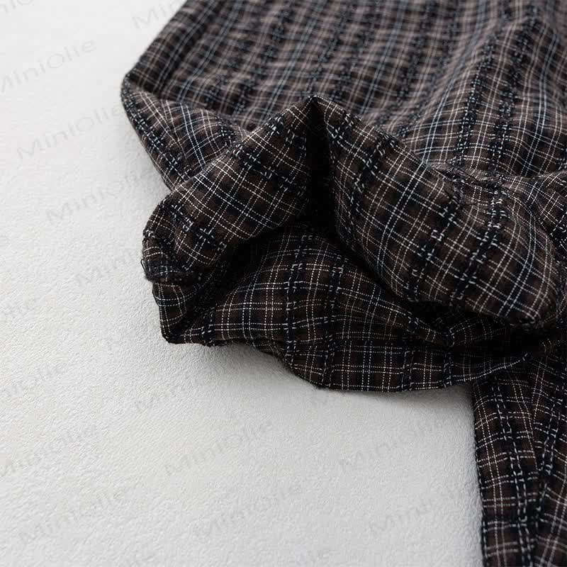 Schwarz Plaid Overall für Kleinkind  - image 5