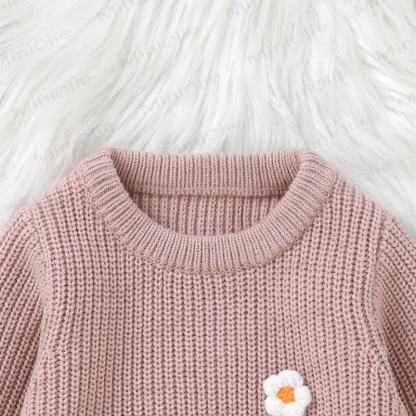 Baby Mädchen Einfarbig Blume Rosa Kleid - image 5