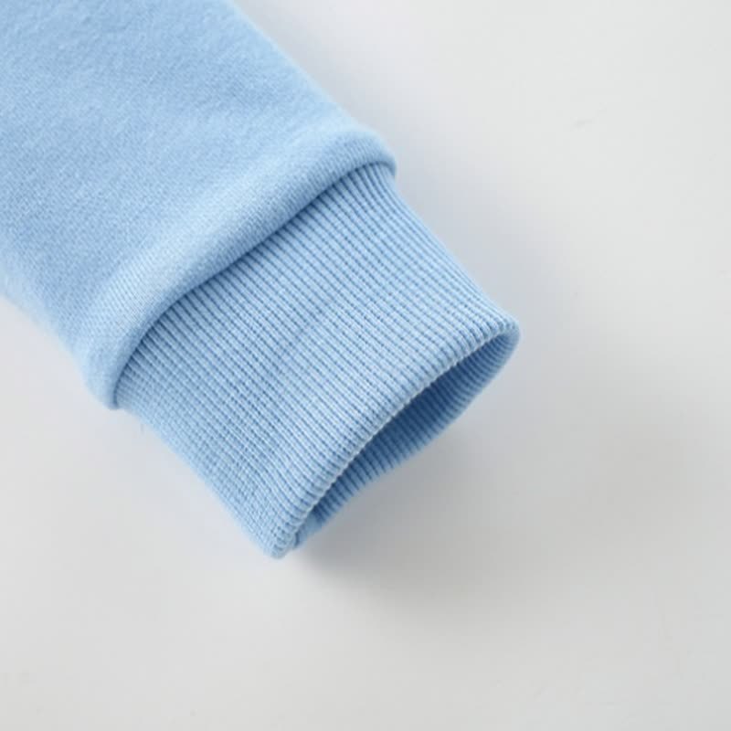 Zweiteiliges Set aus Blau Peplum- Sweatshirt und Hose für Kleinkind - image 6