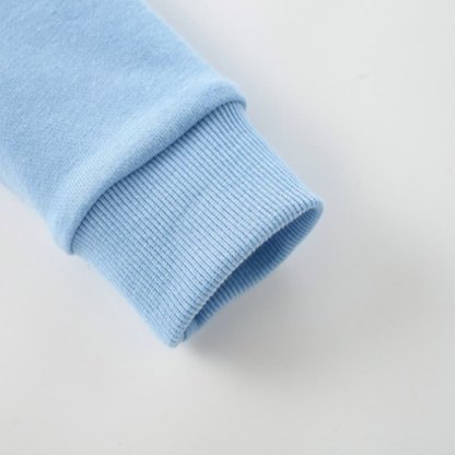 Zweiteiliges Set aus Blau Peplum- Sweatshirt und Hose für Kleinkind - image 6