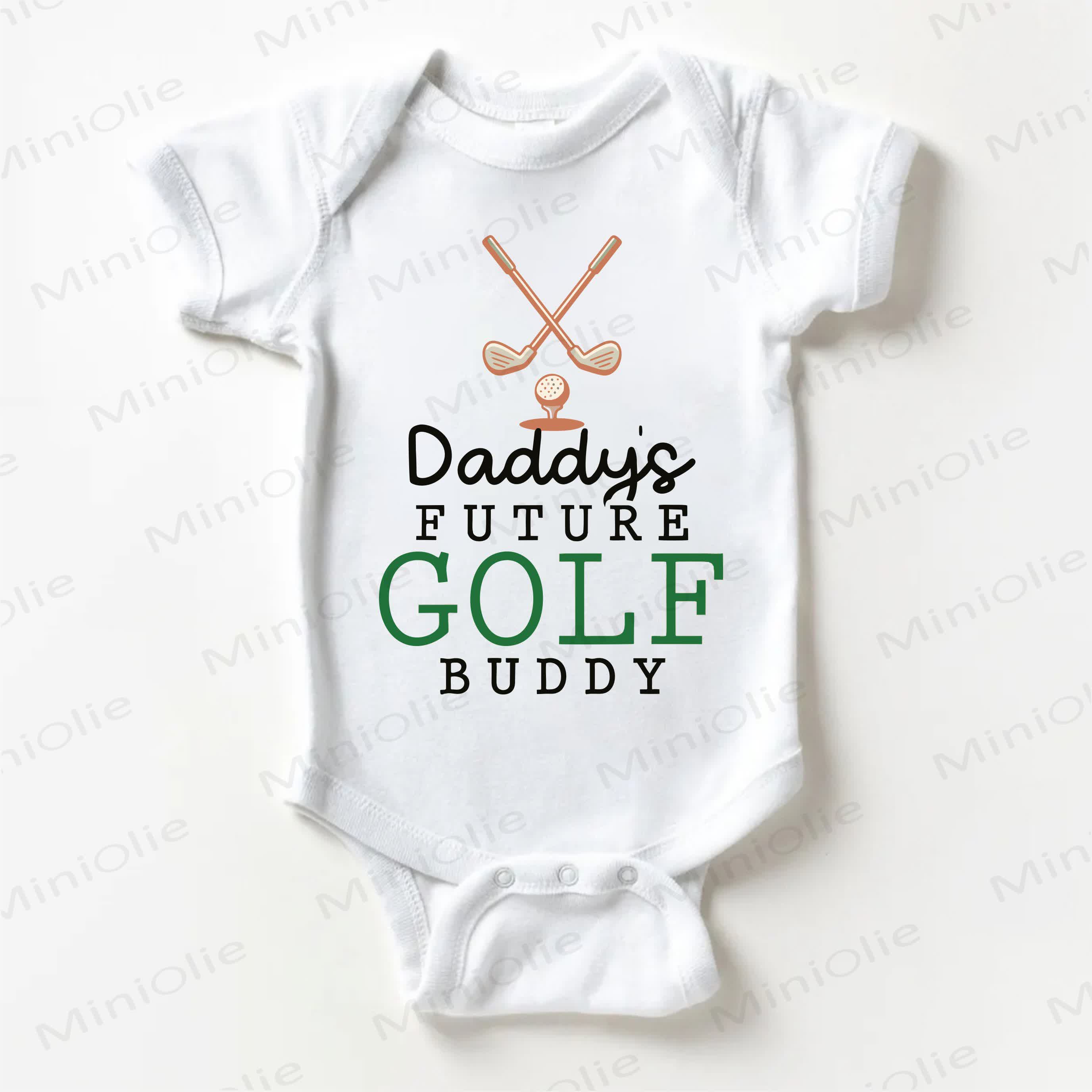 DADDY'S FUTURE GOLF BUDDY Baby Bodysuit mit Golfprint, weiß - Weiß - 18-24M - image 1