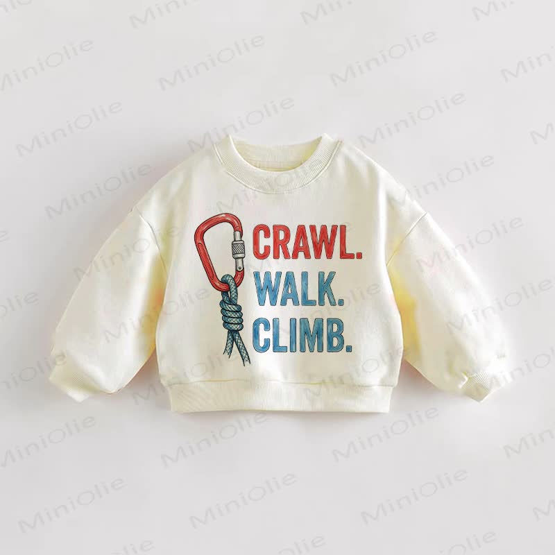 CRAWL. WALK. CLIMB. Weißes Baby Kleinkind - Sweatshirt. - Weiß - 3-5J - image 1