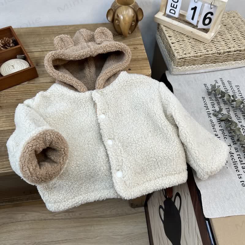 Baby Kleinkind Mode Vlies Komfort Oberbekleidung - Beige - 8Y - image 3