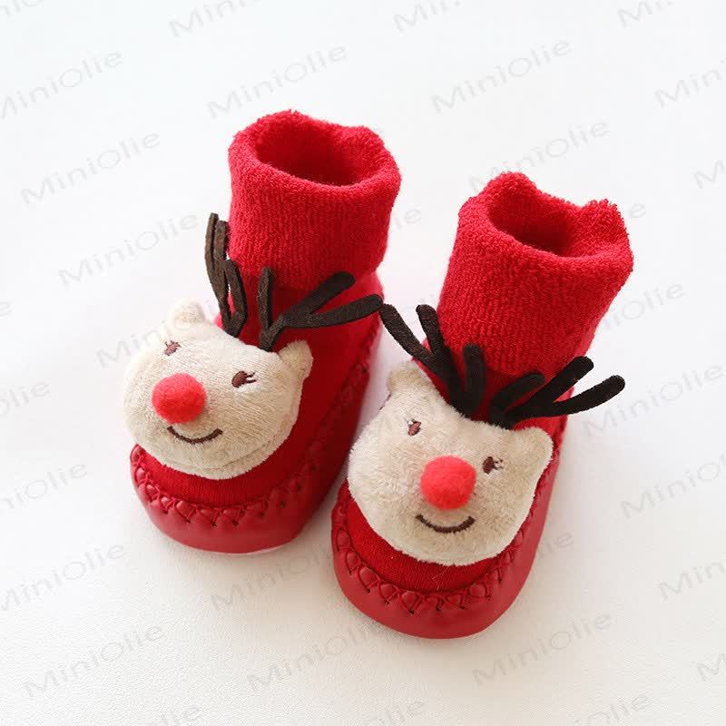 Baby Weihnachten Anti-Rutsch Boden warme Socken  - Brauner Hirsch - 12-24M - image 5