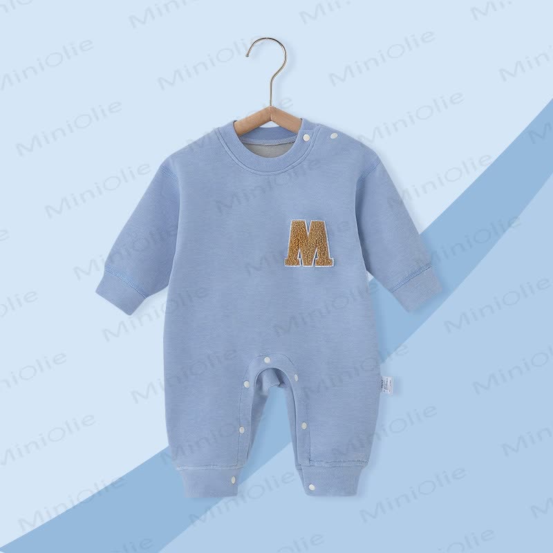 Baby Strampler mit Vlies und Buchstabe M - Blau - 18-24M - image 9